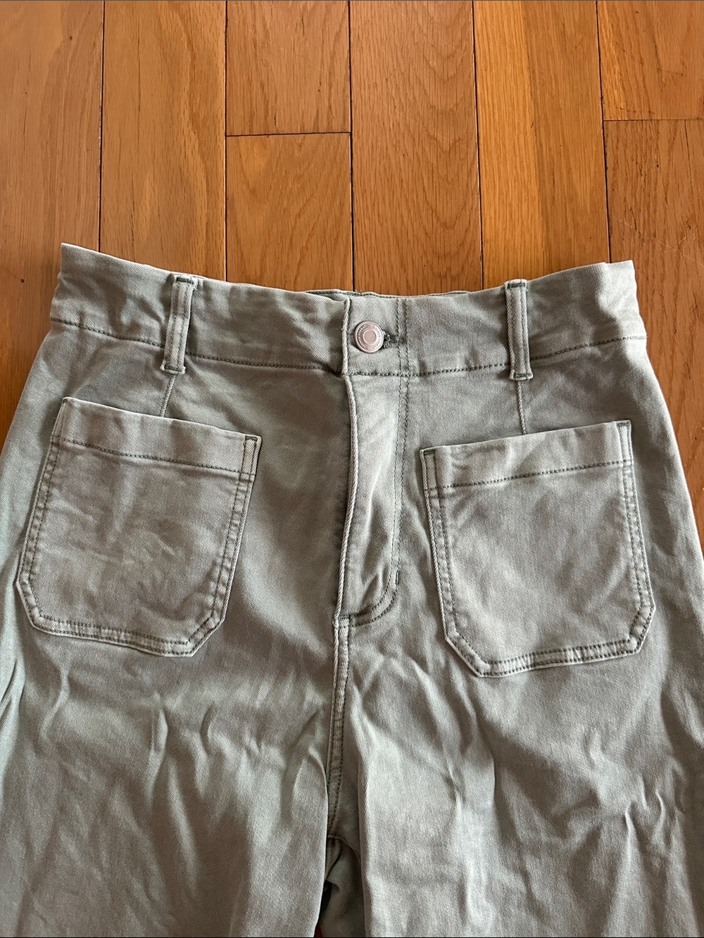 LC Lauren Conrad Wide-Leg Jeans in Sage Green - Picture 2 of 3
